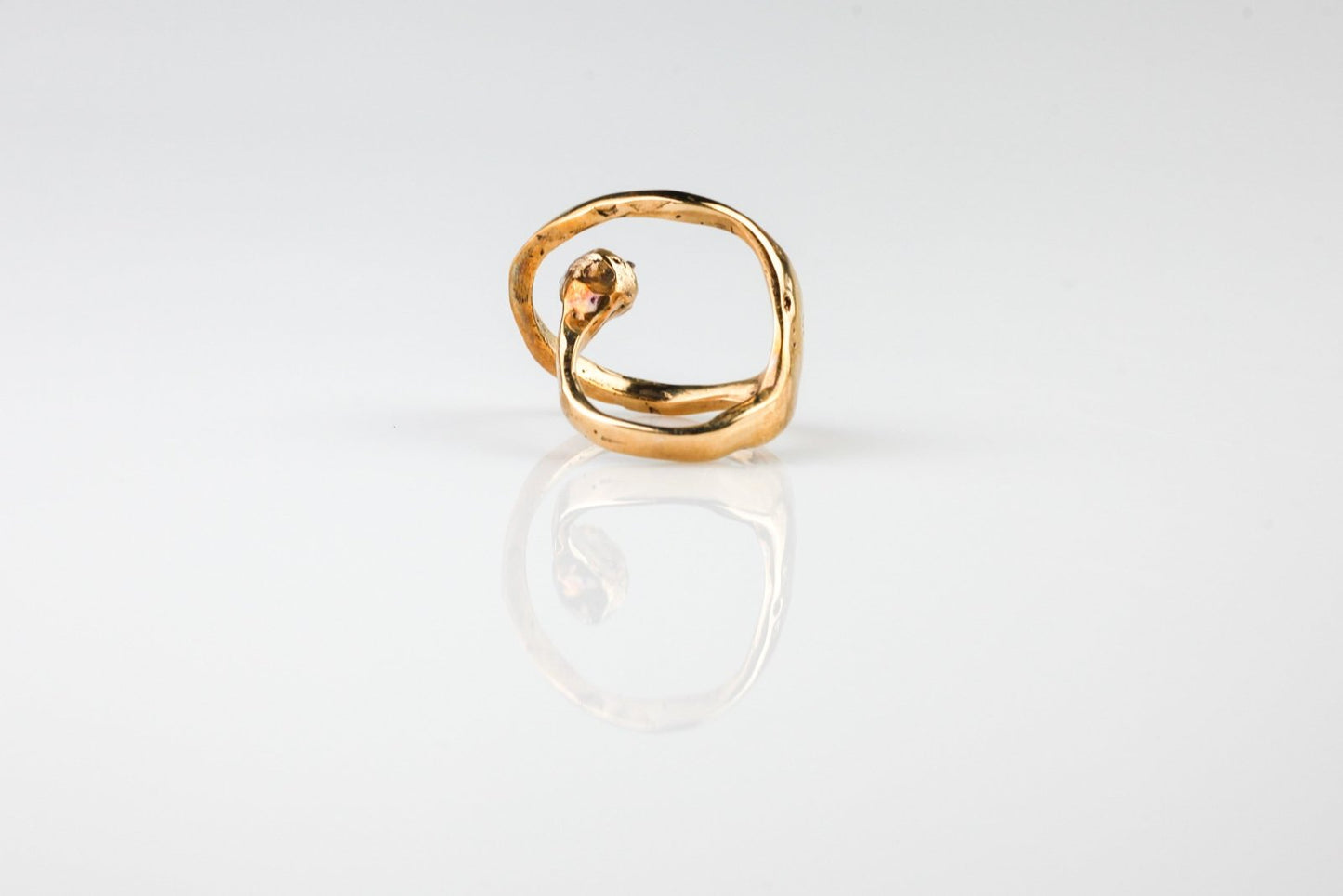 Anello Luna con pietra grezza - Breccia Studio -